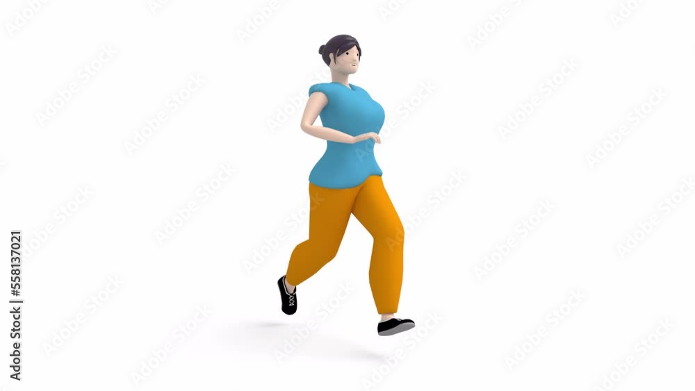 3d character girl running on a transparent background looped animation 4k 3d character girl running on a transparent background looped animation 4k