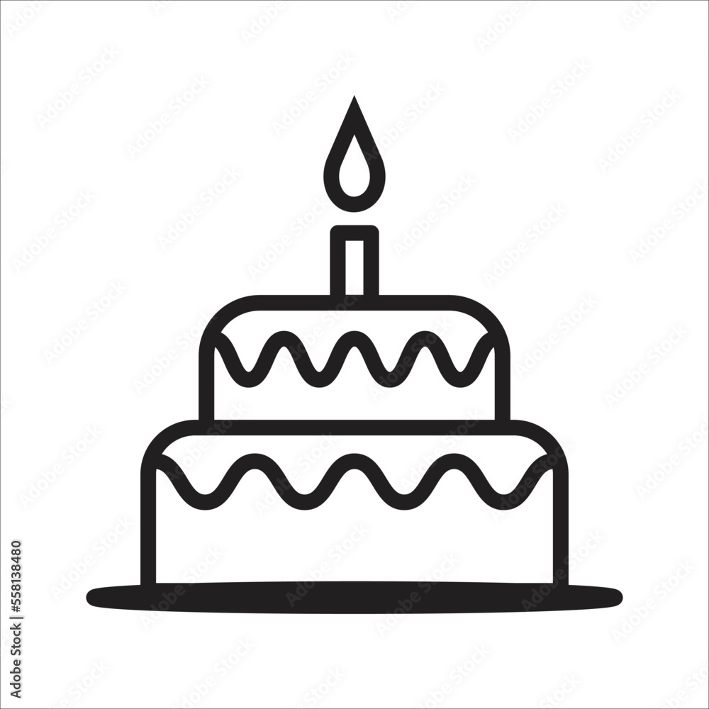 birthday cake icon simple art design birthday cake icon simple art design