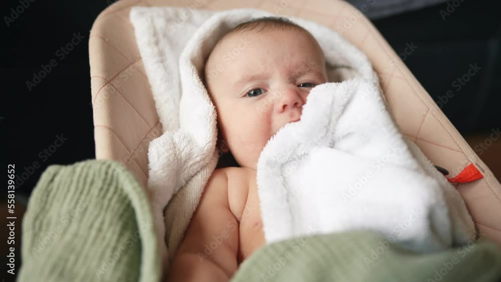 baby newborn close-up a portrait. happy family kid dream concept. newborn daughter girl 6 months swinging in lifestyle a sun lounger. sweet cute newborn baby. child baby kid portrait close-up baby newborn close-up a portrait. happy family kid dream concept. newborn daughter girl 6 months swinging in lifestyle a sun lounger. sweet cute newborn baby. child baby kid portrait close-up