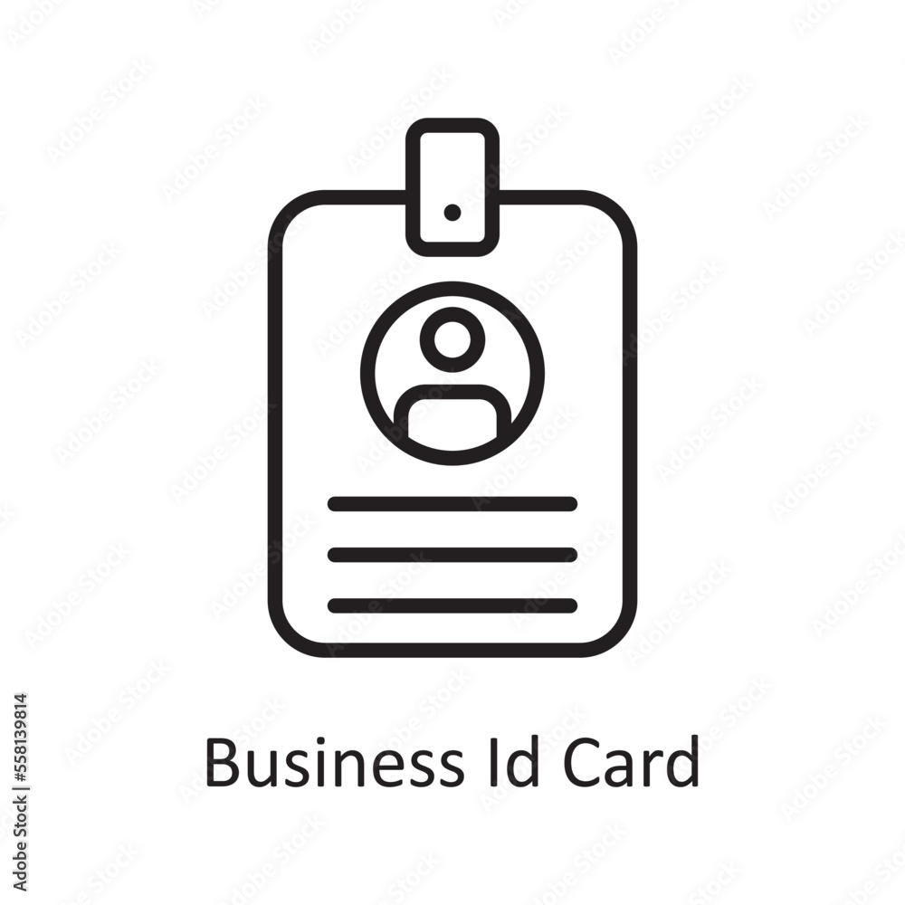 Business Id Card Vector Outline Icon Design illustration. Business And Data Management Symbol on White background EPS 10 File Business Id Card Vector Outline Icon Design illustration. Business And Data Management Symbol on White background EPS 10 File