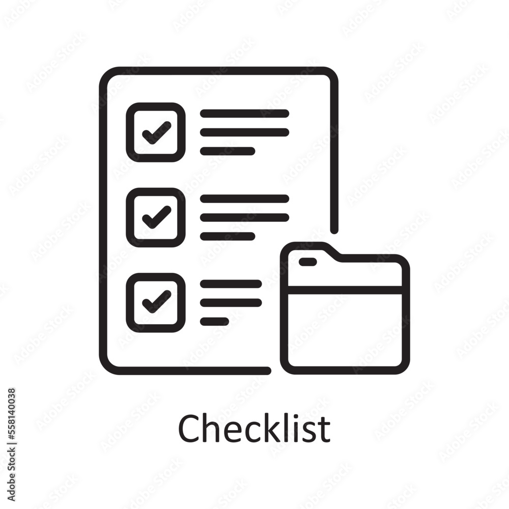 Checklist Vector Outline Icon Design illustration. Business And Data Management Symbol on White background EPS 10 File Checklist Vector Outline Icon Design illustration. Business And Data Management Symbol on White background EPS 10 File