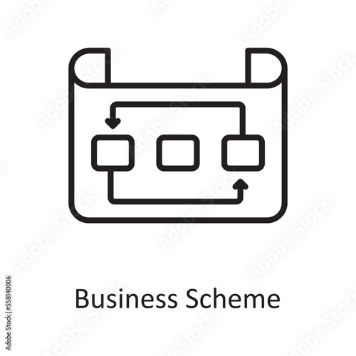 Business Scheme Vector Outline Icon Design illustration. Business And Data Management Symbol on White background EPS 10 File