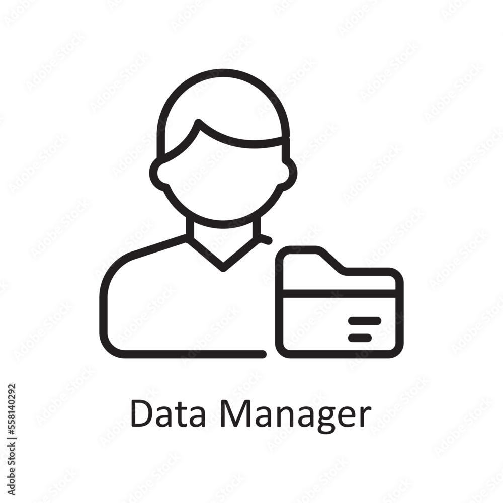 Data Manager Vector Outline Icon Design illustration. Business And Data Management Symbol on White background EPS 10 File Data Manager Vector Outline Icon Design illustration. Business And Data Management Symbol on White background EPS 10 File