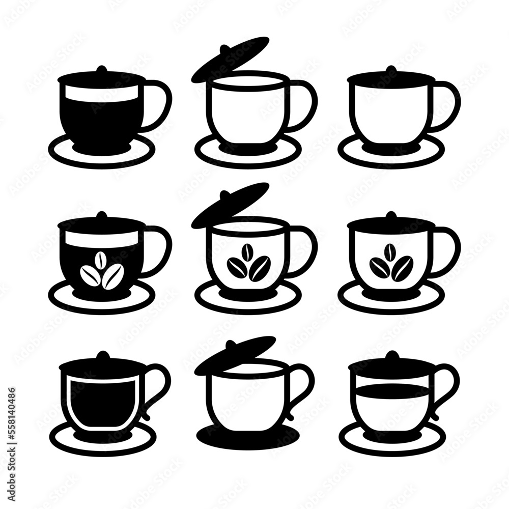 glass of cofffee icon collection glass of cofffee icon collection