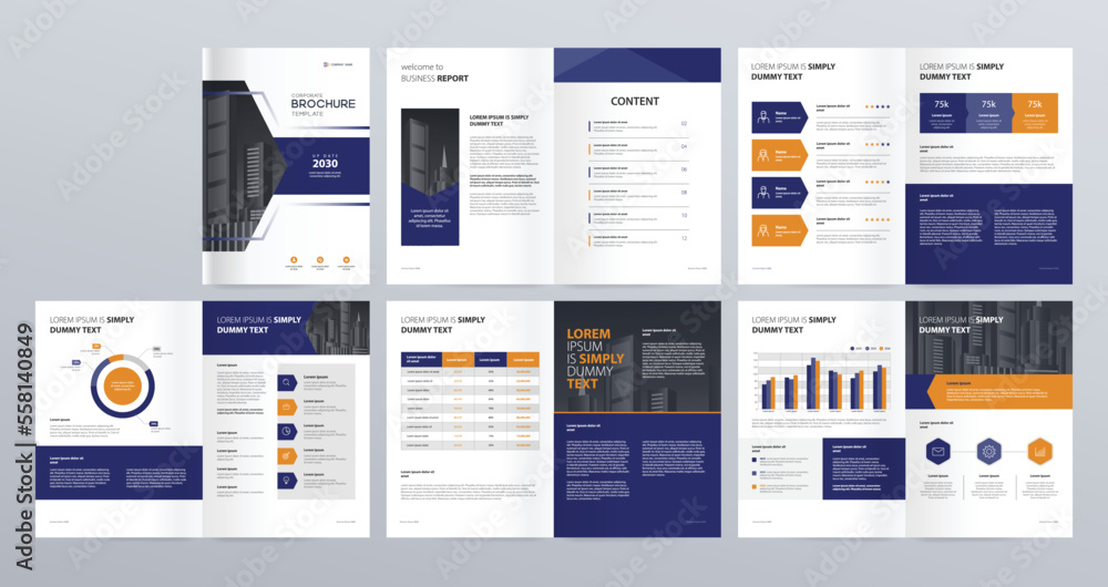 layout template for company profile ,annual report , brochures, flyers, leaflet, magazine, book with cover page design	