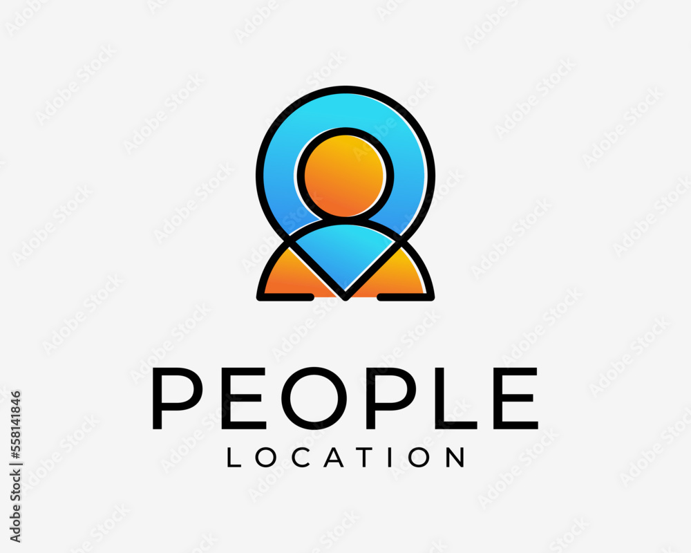 People Person Profile User Abstract Pin Map Location Pointer Navigation Colorful Vector Logo Design People Person Profile User Abstract Pin Map Location Pointer Navigation Colorful Vector Logo Design