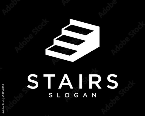 Stairs Staircase Stairway Up Stair Ladder Climb Step Upstairs 3D Geometric Simple Vector Logo Design