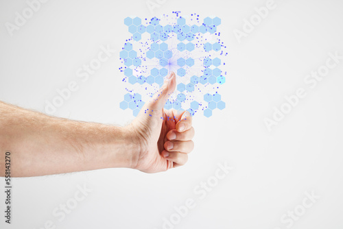 Male hand illustrating artificial intelligence