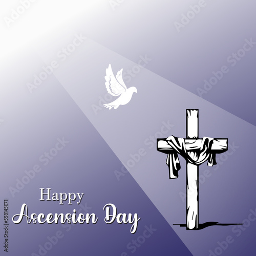 Happy ascension day typography vector background.suitable for card, banner, or poster