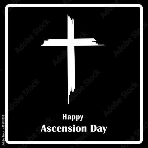 Happy ascension day typography vector background.suitable for card, banner, or poster