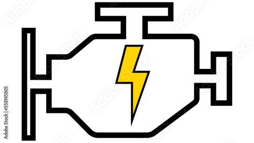 Check engine light icon, oil motor car logo, symbol motor