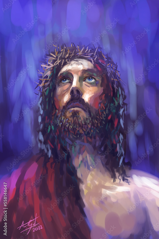 The passion of Christ Jesus digital painting