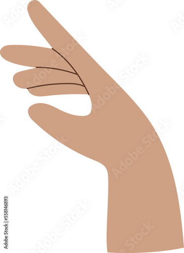 Showing hand and fingers flat icon