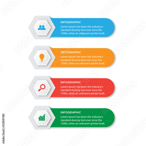 Vector 4 steps process infographic template