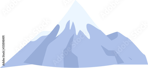 Snowy mountain flat icon Natural disaster