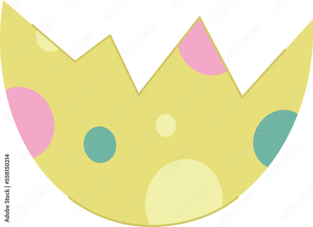 Fototapeta premium Spring cute easter eggshell flat icon