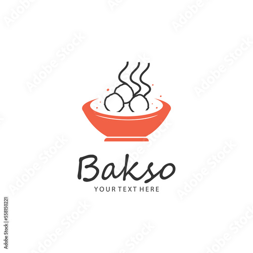 Vector illustration meatball logo template.