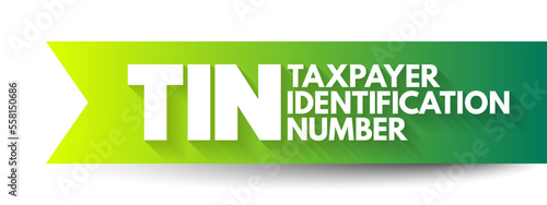 TIN - Taxpayer Identification Number is an identification number used by the Internal Revenue Service in the administration of tax laws, acronym text concept background