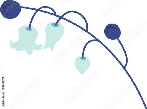 Lily of valley flat icon Spring fragrant flower