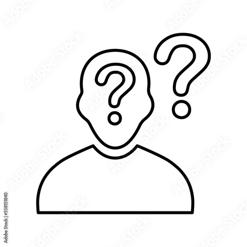 Extrinsic, ignorant, unaware outline icon. Line art vector. photo