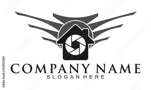 Drone house symbol vector logo