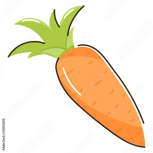 Healthy food, icon of carrot in flat style 