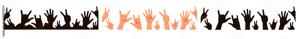 Fototapeta premium Rock concert hands background icon