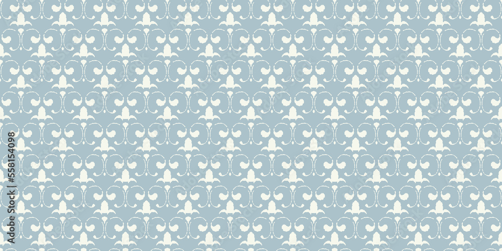 Seamless pattern with stars for background wallpaper design. Used colors are blue and White. Vector graphics.