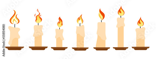 Set candle silhouettes for religion icon