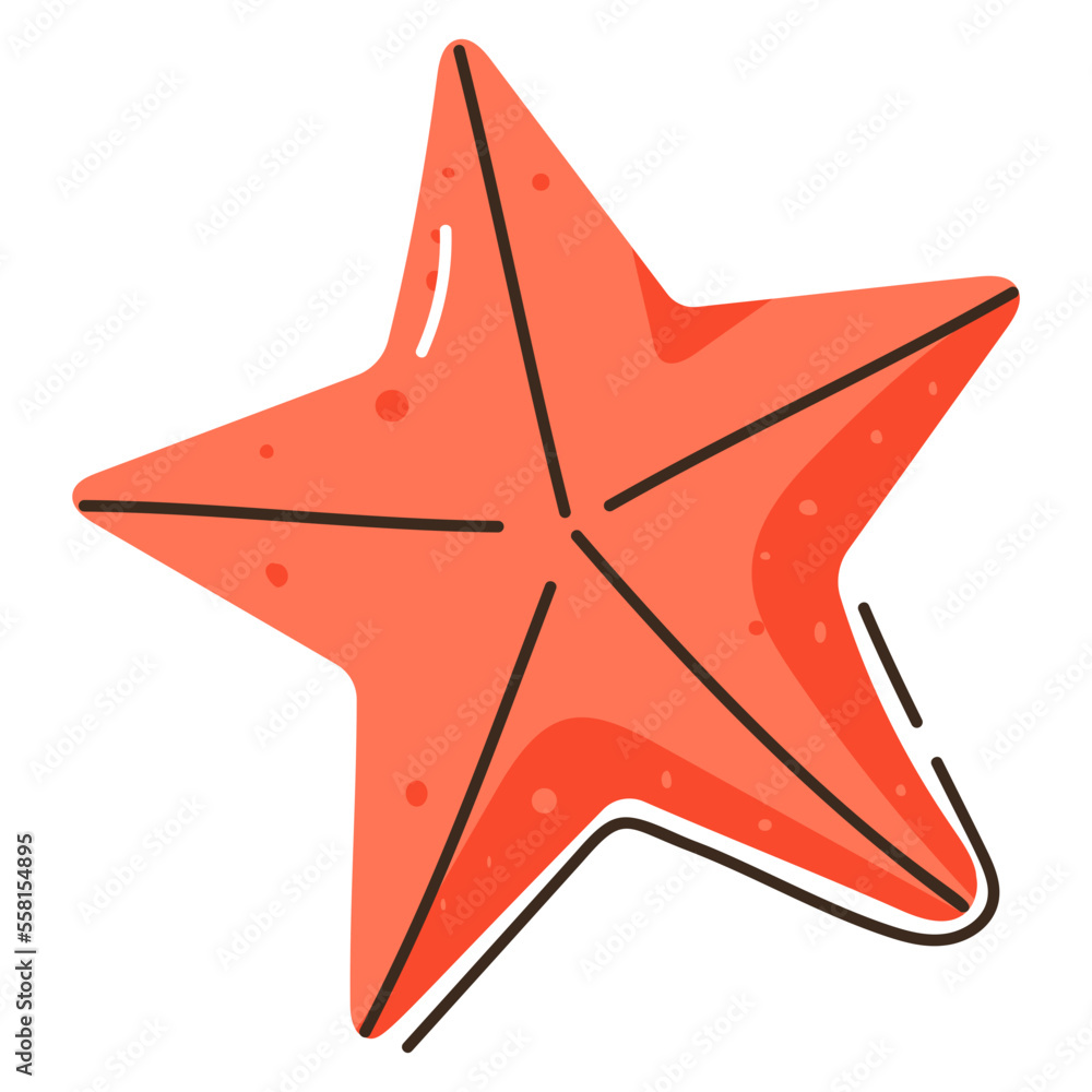 Beautifully designed doodle flat icon of starfish Beautifully designed doodle flat icon of starfish