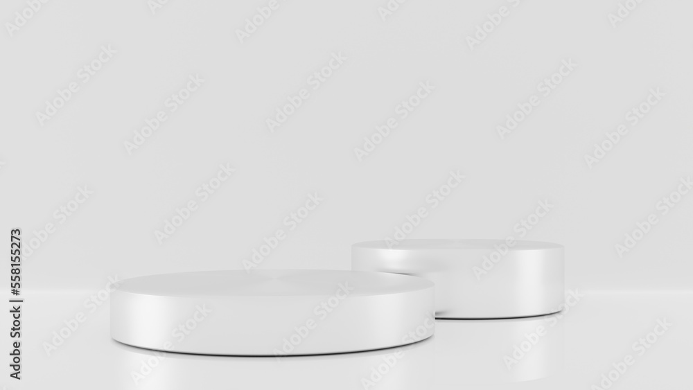 white cylinder isolated on white background. 3d rendering product display background white cylinder isolated on white background. 3d rendering product display background