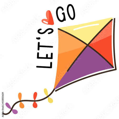 Easy to use flat sticker of kite 