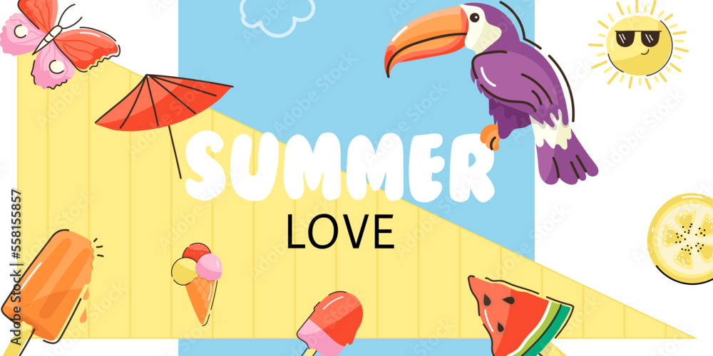 A visually appealing horizontal banner of summer time 