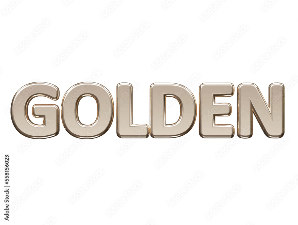 Golden text effect vector illustration