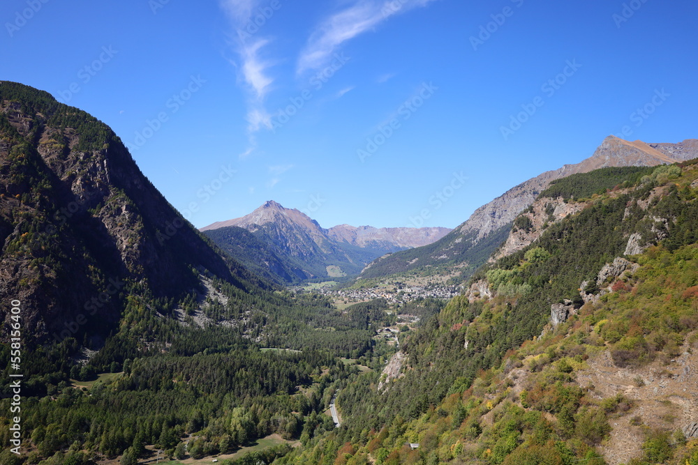 View on the Aoste Valley which is a mountainous autonomous region in northwestern Italy