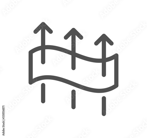 Fabric properties related icon outline and linear vector.