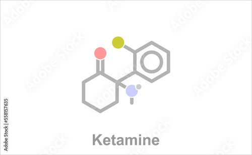 Simplified formula icon of ketamine.