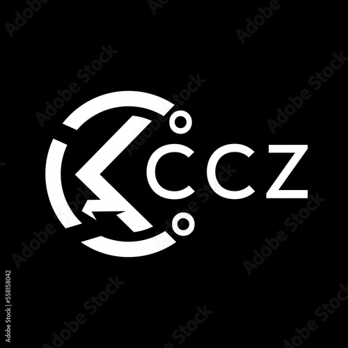 CCZ letter logo. CCZ white image on black background. CCZ vector logo design for entrepreneur and business. CCZ best icon.	
 photo