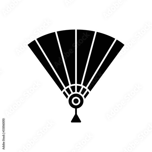 Chinese, japan Hand fans icon illustration. icon related to lunar new year. asian traditional. glyph icon style. Simple vector design editable