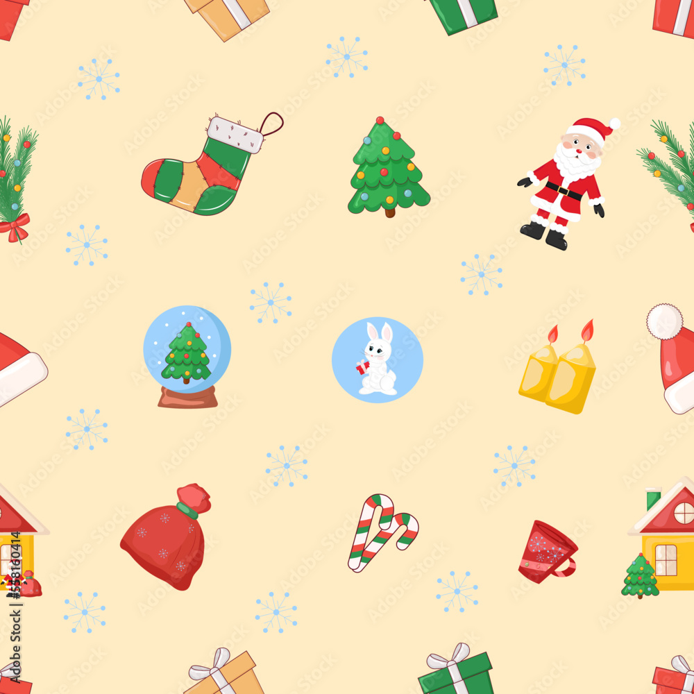 Fototapeta premium christmas seamless pattern