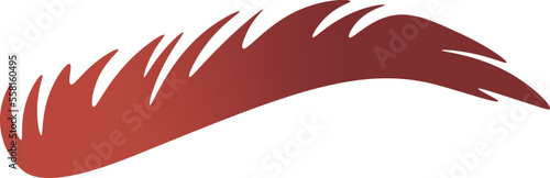 Red curved shape of eyebrow flat icon
