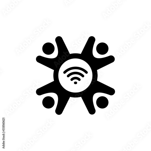 Teamwork Communication icon in vector. Logotype