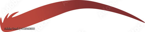 Thin red curved eyebrow flat icon