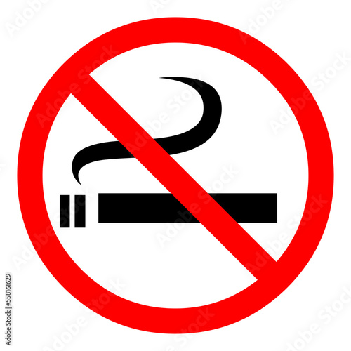 No smoking Cigarette in prohibition sign on Transparent Background