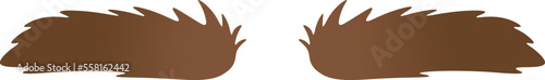 Unkept shaggy and bushy eyebrows flat icon