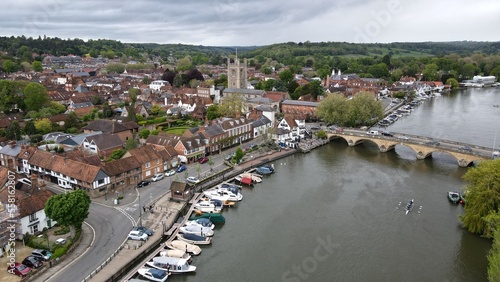 Henley on Thames Oxfordshire UK Drone, Aerial, view from air, birds eye view,