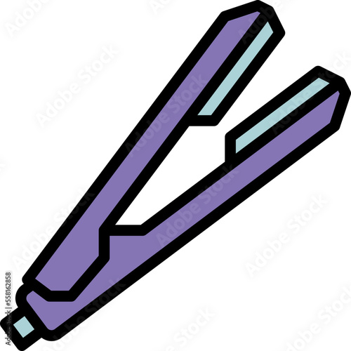 straightening iron line filled icon