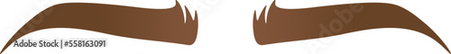 Well-groomed brown curved eyebrows flat icon
