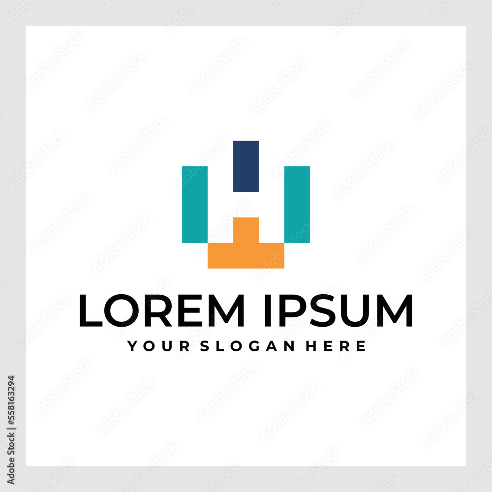 Modern Initial Letter H Logo. Initial Letter Logo For Your Company Name, Alphabet Logo Template Ready For Use, Modern Initial Letter H Logo. Initial Letter Logo For Your Company Name, Alphabet Logo Template Ready For Use,