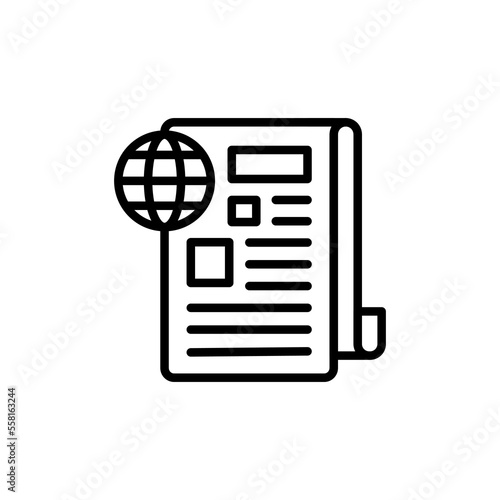 Newspaper icon in vector. Logotype